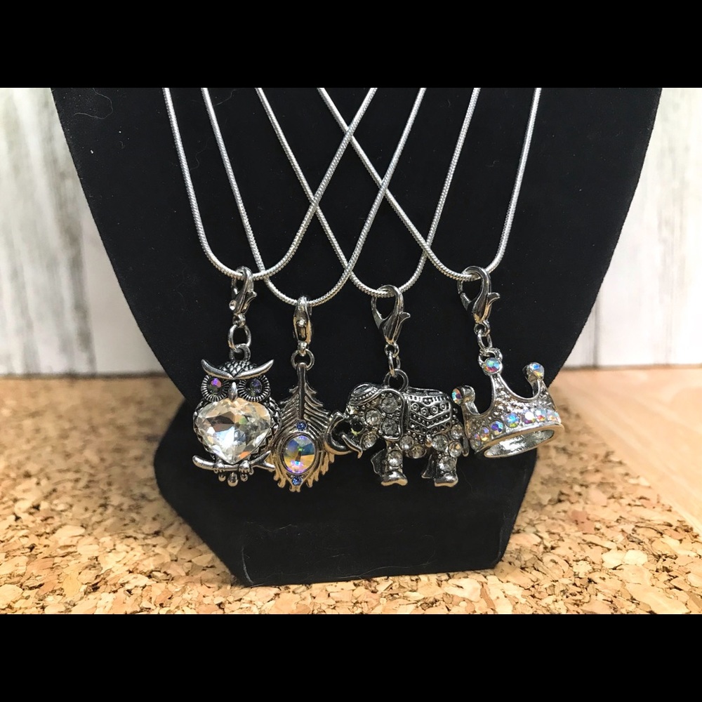 .925 Silver Necklace with a Swarovski Crystal Charm -$30 per necklace-